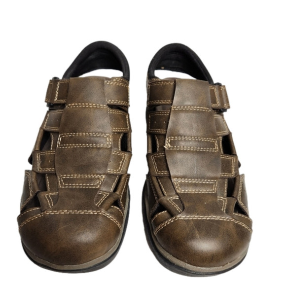 Size 8 Men's Sandal Vegan leather Brown EARTH SPIRIT - Picture 3 of 15